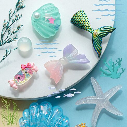 16PCS Mermaid Shoe Charms, Ocean Beach Shell Starfish Decoration Charms, Cute Waterproof Shoe Accessories for Shoes Bracelets Bags (SET B) in Saudi Arabia
