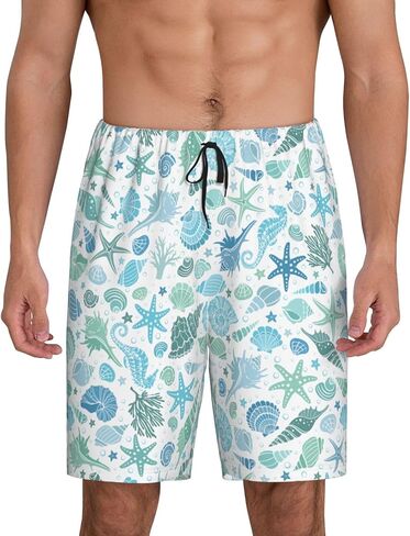 Ocean Sea Star Shell Starfish Coral Coastal Nautical Pajama Shorts For Men Sleep Pjs Bottoms Lounge Pants With Pocket in Saudi Arabia