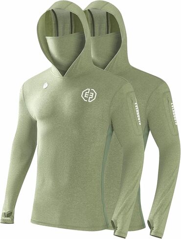 EVER BOOTS UPF +50 Long Sleeve Mens Sun Hoodie Shirt,Fishing Workout Shirt in Saudi Arabia