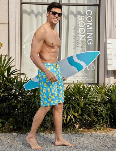 Men's Orange Solid High Rise Modern Swim Trunks with Compression Liner and Multiple Secure Pockets in Kuwait
