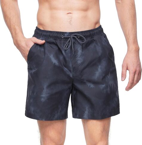 Rokka&Rolla Men's Quick Dry Swim Trunks with Compression Liner 7" Bathing Suit Tie-Dye Board Shorts in Kuwait