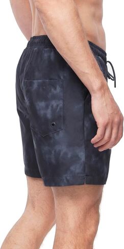 Rokka&Rolla Men's Quick Dry Swim Trunks with Compression Liner 7" Bathing Suit Tie-Dye Board Shorts in Kuwait