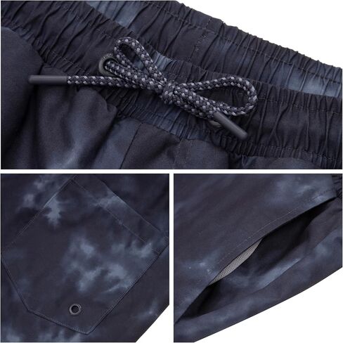 Rokka&Rolla Men's Quick Dry Swim Trunks with Compression Liner 7" Bathing Suit Tie-Dye Board Shorts in Kuwait
