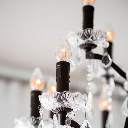 ULTECHNOVO 20pcs Black Plastic Candle Socket Covers Teardrop Sleeves for Candelabra Base Chandelier Lamp Holder Tubes 22x105mm Replacement Parts for Home Lighting in Kuwait