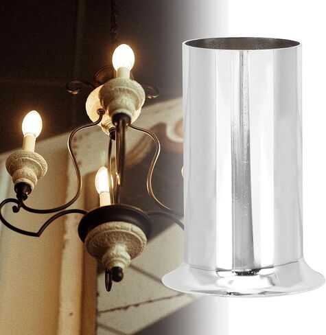 VALICLUD 10pcs Crystal Chandelier Lamp Holder Sleeves 30x60mm Chrome Candle Light Cover Socket Lighting Accessories for Home Décor and Candle Fixtures in Kuwait