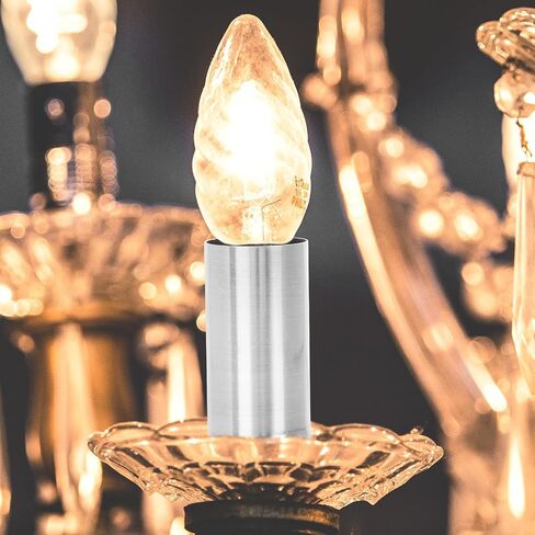 VALICLUD 10pcs Crystal Chandelier Lamp Holder Sleeves 30x60mm Chrome Candle Light Cover Socket Lighting Accessories for Home Décor and Candle Fixtures in Kuwait