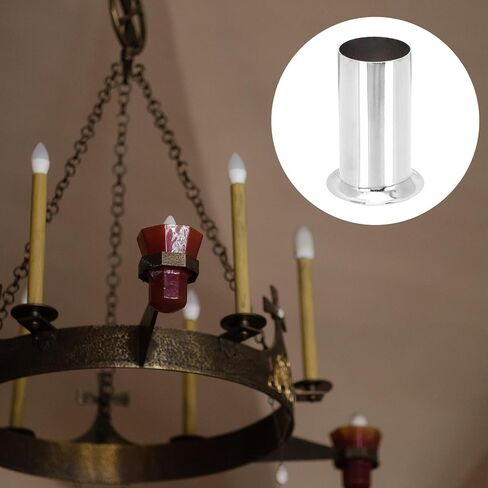 VALICLUD 10pcs Crystal Chandelier Lamp Holder Sleeves 30x60mm Chrome Candle Light Cover Socket Lighting Accessories for Home Décor and Candle Fixtures in Kuwait