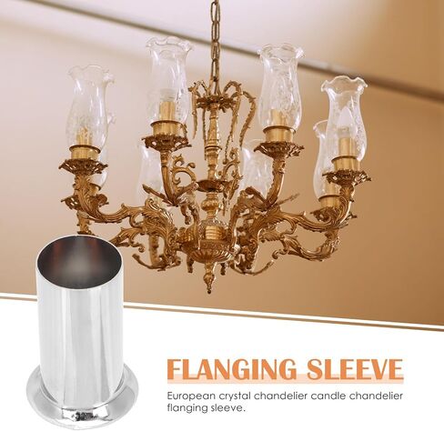 VALICLUD 10pcs Crystal Chandelier Lamp Holder Sleeves 30x60mm Chrome Candle Light Cover Socket Lighting Accessories for Home Décor and Candle Fixtures in Kuwait