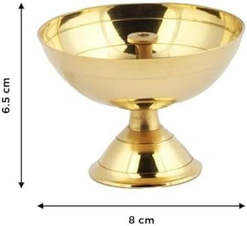High Quality Brass Oil Lamp for Daily Puja & Other Religious Rituals, Home, Office & Temples, Pack of 1 by Antique Collection in Kuwait