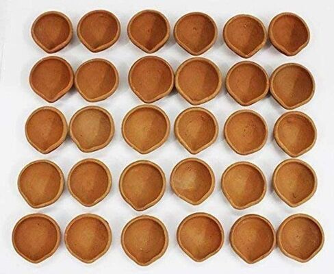 Puja Clay Diya/Terracotta/Mitti ke Diye/Vilakku/Deepam for Diwali, Daily Puja and Decoration (Pack of 51) Brown.Puja Diye (227799) in Kuwait