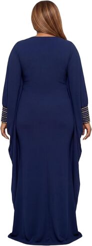 Casual Nightgown Maxi Kaftan Cocktail Dress for Summer Spring (Blue) | Caftan for Women Woman Long Dresses Wedding Guest Gala Prom Night Bridal Shower in Saudi Arabia