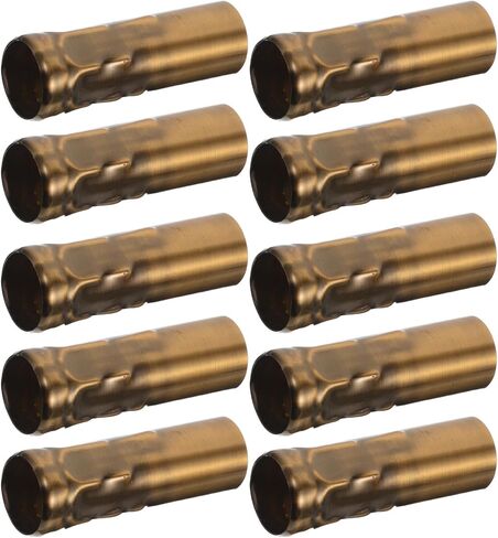 VALICLUD 10pcs Candle Sleeve Drip Tube Covers Metal Hanging Lamp Base Sleeves Vintage Chandelier Light Socket Replacement Covers for DIY Lighting Accessories 25x80mm Antique Brass in Saudi Arabia