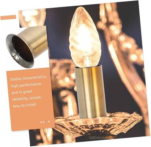Luxshiny 6 قطعة أجزاء الثريا الكريستال E14 قاعدة مصابيح كم التشفيه غطاء النحاس إنهاء الإضاءة الملحقات لتركيبات مصباح قلادة in Kuwait