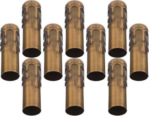 10pcs Vintage Candle Socket Covers 25x80mm Metal Chandelier Bulb Sleeves Iron Crystal Hanging Lamp Accessories for Home and Party Decor in Kuwait