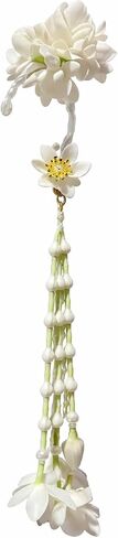 Thai Floral Ear Cuff Jasmine Style – Handmade Look Decorative Hair & Ear Accessory for Cultural Costume, Wedding & Dance (Left Side) in Kuwait