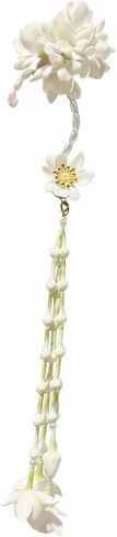 Thai Floral Ear Cuff Jasmine Style – Handmade Look Decorative Hair & Ear Accessory for Cultural Costume, Wedding & Dance (Left Side) in Kuwait