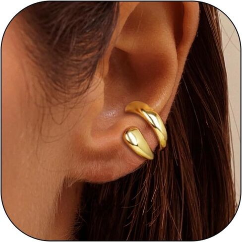 Flower Ear Cuff Set for Women Non Piercing Cartilage Earrings Clip On Wrap Cuffs Stackable Jewelry Gifts in Kuwait