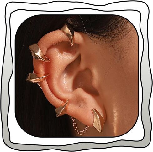 Punk Ear Cuffs Earrings for Women Gothic Devil Spike Dragon Claw Cartilage Ear Wrap Earrings Halloween Cosplay Party Statement Jewelry in Saudi Arabia