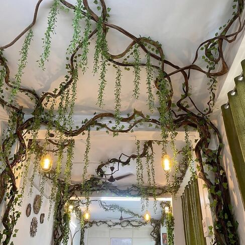 Bucherry Jungle Theme Decoration Set, 68.9ft Artificial Hanging Willow Vines Greenery for Classroom, Woodland Forest Rainforest Safari Party, Enchanted Indoor Outdoor Home Garden Wall DIY Decor in Saudi Arabia