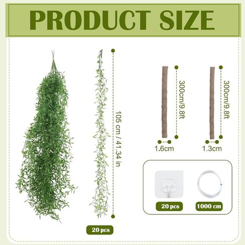 Bucherry Jungle Theme Decoration Set, 68.9ft Artificial Hanging Willow Vines Greenery for Classroom, Woodland Forest Rainforest Safari Party, Enchanted Indoor Outdoor Home Garden Wall DIY Decor in Saudi Arabia