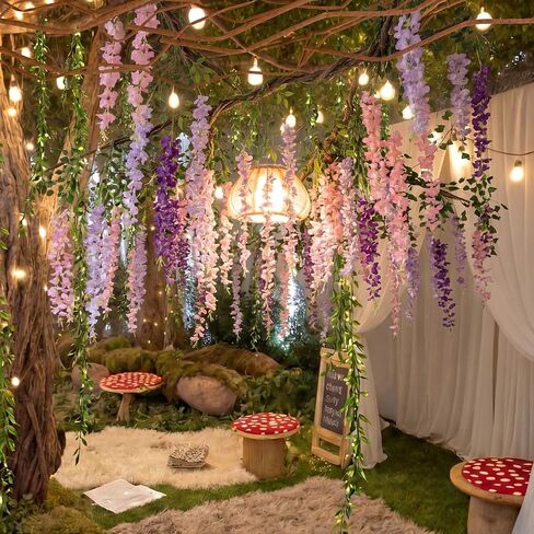 Bucherry Jungle Theme Decoration Set, 68.9ft Artificial Hanging Willow Vines Greenery for Classroom, Woodland Forest Rainforest Safari Party, Enchanted Indoor Outdoor Home Garden Wall DIY Decor in Saudi Arabia