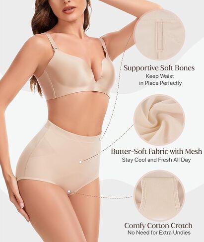 GYDEK Shapewear for Women Tummy Control Panties - Mid Body Shaper Seamless Briefs Compression Underwear Soft Girdle Panty in Saudi Arabia