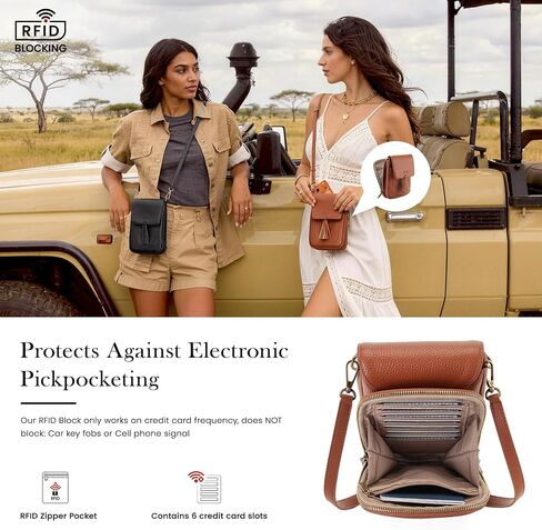 befen Genuine Leather Small Crossbody Bags for Women, RFID Phone Purse with Card Slots, Multi Pockets Crossbody Purses in Kuwait