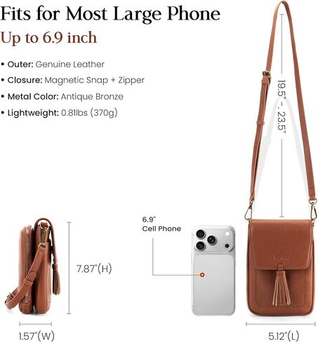 befen Genuine Leather Small Crossbody Bags for Women, RFID Phone Purse with Card Slots, Multi Pockets Crossbody Purses in Kuwait