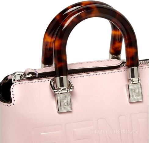FENDI By The Way Mini Bag Boston Small Bag in Light Pink Patent Leather 8BS067 in Saudi Arabia