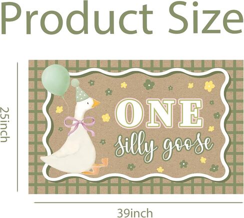 Goose Green Banner for One Silly Goose Birthday Decor Girl Green Silly Goose First Birthday Backdrop for Girls Boys First Birthday in Kuwait