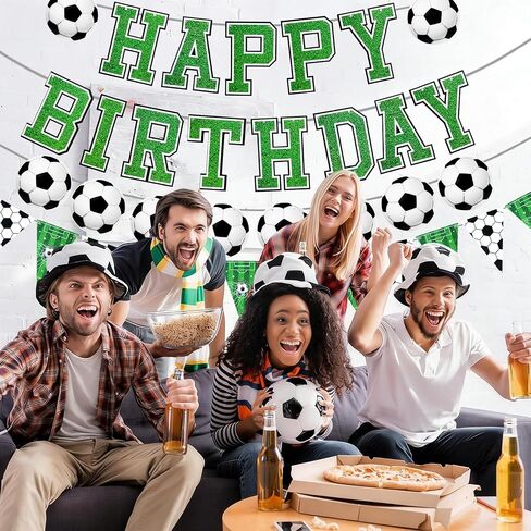 Soccer Birthday Party Decorations Soccers Sports Paper Garland Soccer Pennant Bunting Flag Decor for Kids Boys and Girls Soccers Happy Birthday Party Supplies in Saudi Arabia