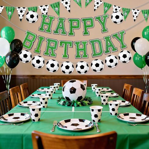 Soccer Birthday Party Decorations Soccers Sports Paper Garland Soccer Pennant Bunting Flag Decor for Kids Boys and Girls Soccers Happy Birthday Party Supplies in Saudi Arabia