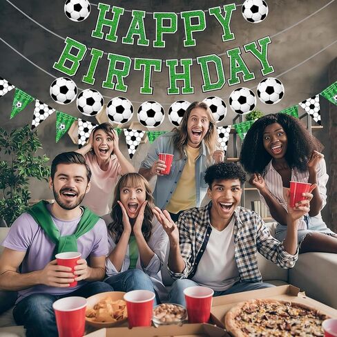 Soccer Birthday Party Decorations Soccers Sports Paper Garland Soccer Pennant Bunting Flag Decor for Kids Boys and Girls Soccers Happy Birthday Party Supplies in Saudi Arabia