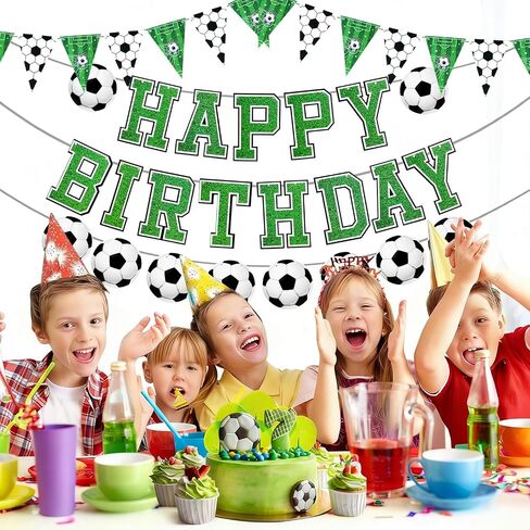 Soccer Birthday Party Decorations Soccers Sports Paper Garland Soccer Pennant Bunting Flag Decor for Kids Boys and Girls Soccers Happy Birthday Party Supplies in Saudi Arabia