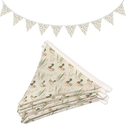 Vintage Nursery Wall Art Decor,Mallard Duck Decor Pennant Banner Flag,Cottagecore Duck Nursery Decor Hanging Bunting for Nursery Farmhouse Kids Room Baby Shower Birthday Party Outside in Saudi Arabia