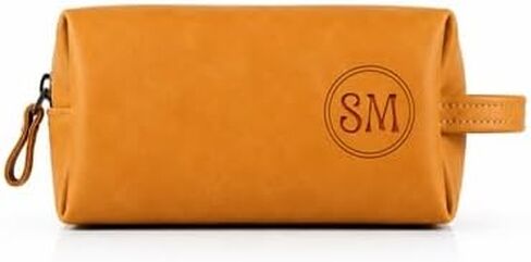 Personalized Genuine Leather Men Toiletry Bag, Customizable Shaving Dopp Kit with Name, Custom Gift for Dad, Husband, Boyfriend, Birthday, Christmas, Valentine's Day, Father's Day, Graduation in Saudi Arabia