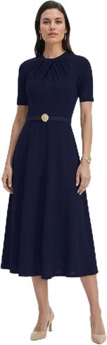 Anne Klein Women's Twist Neck Fit and Flare Midi Dress in Saudi Arabia