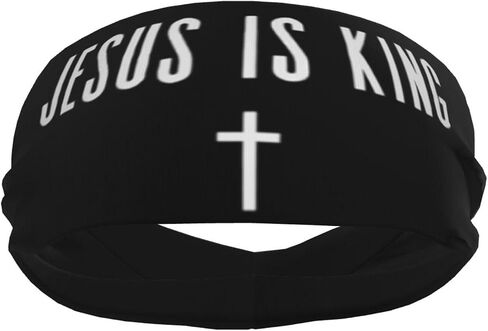 Jesus Sweatband Sports Headband Hair Accessories for Women Men Running Cycling Yoga Fitness Workout in Saudi Arabia