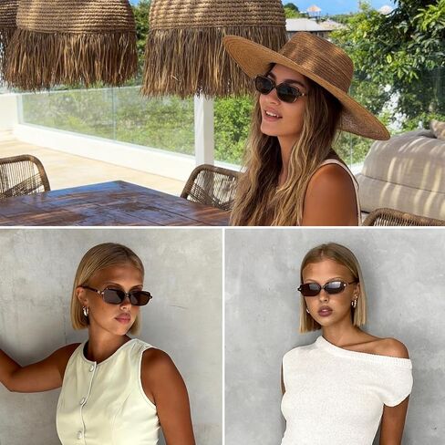 ViewJoy Retro Rectangle Sunglasses for Women Y2K Fashion Small Frame UV400 Protection Trendy Sun Glasses in Kuwait