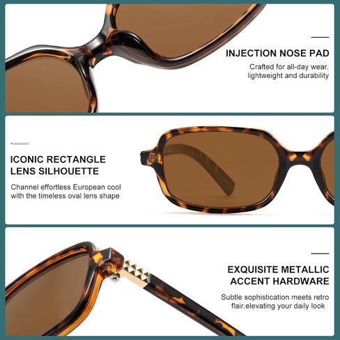 ViewJoy Retro Rectangle Sunglasses for Women Y2K Fashion Small Frame UV400 Protection Trendy Sun Glasses in Kuwait