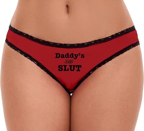 Knaughty Knickers Daddys Little Slut - DDLG Age Play Red and Black Bikini Panties Adult Flirty Fun in Kuwait