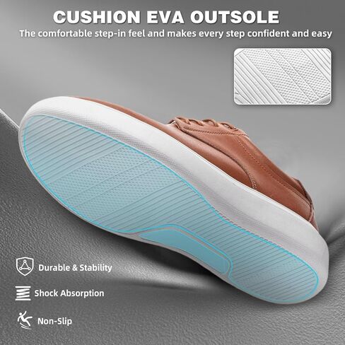 OrthoComfoot Men's Orthopedic Business Leather Dress Shoes - Wide Arch Support Plantar Fasciitis Orthotics Oxford - Cap Toe Comfort Patent Tuxedo Sneakers for Foot and Heel Pain Relief in Kuwait