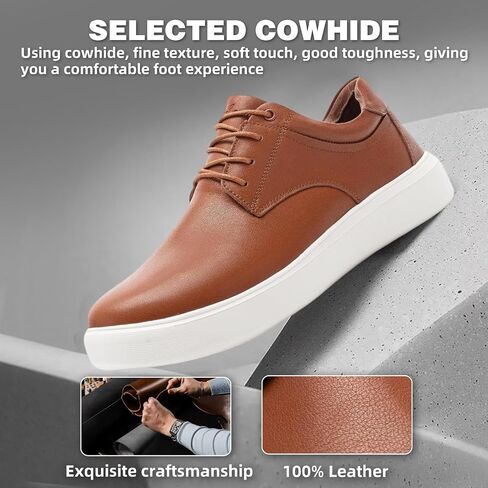 OrthoComfoot Men's Orthopedic Business Leather Dress Shoes - Wide Arch Support Plantar Fasciitis Orthotics Oxford - Cap Toe Comfort Patent Tuxedo Sneakers for Foot and Heel Pain Relief in Kuwait