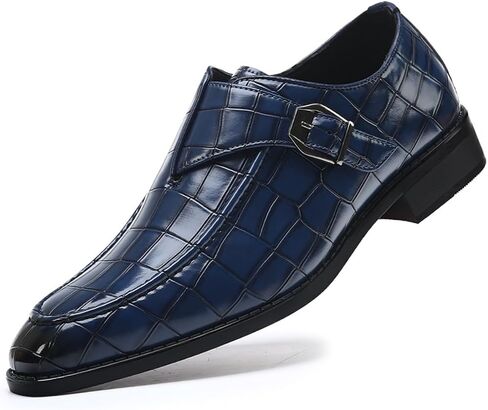 Men's Monk Strap Dress Loafer Shoes Retro Leather Oxfords Shoes for Formal Business Wedding in Saudi Arabia