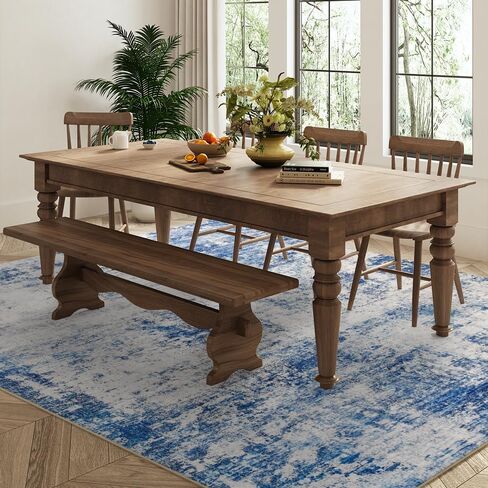 Modern Abstract Area Rug 8x10 Washable, Blue Gray Non-Slip Low Pile Carpet for Living Room Bedroom Dining Room, Thin Foldable Stain Resistant Large Indoor Floor Rug for Home Office Decor in Kuwait