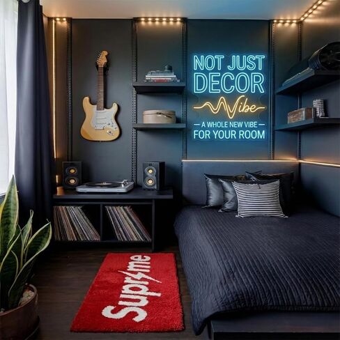 Super Thunder Me Rug for Cool Gaming Room Decor - Fluffy 43x16 Wall Decor for Streetwear & Hypebeast Room Decor - Non Slip & Non Shedding Bedroom Rug - Machine Washable Mat for Bathroom Decor in Kuwait