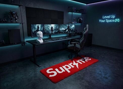 Super Thunder Me Rug for Cool Gaming Room Decor - Fluffy 43x16 Wall Decor for Streetwear & Hypebeast Room Decor - Non Slip & Non Shedding Bedroom Rug - Machine Washable Mat for Bathroom Decor in Kuwait