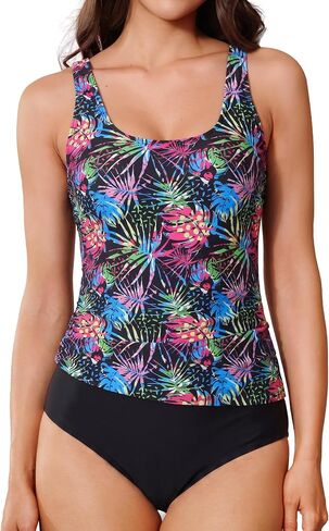 Trifabricy Tankini Swimsuits for Women - Two Piece Tummy Control Bathing Suits Adjustable Straps Women's Tankinis Swimsuit in Kuwait