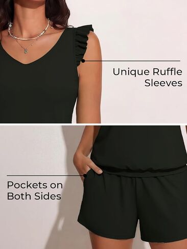 Ruffle Tankini Swimsuits for Women Modest Bathing Suit with Shorts and Pockets High-Back 2026 Swimwear in Kuwait