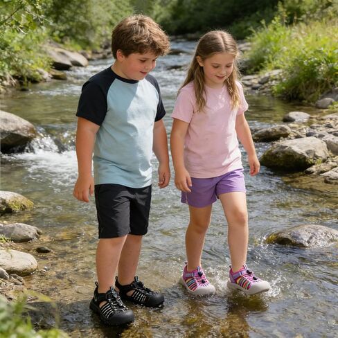 Kids Sandals Boys Girls Wide Toe Box Summer Shoes Closed-Toe Hiking Beach Sneakers in Kuwait